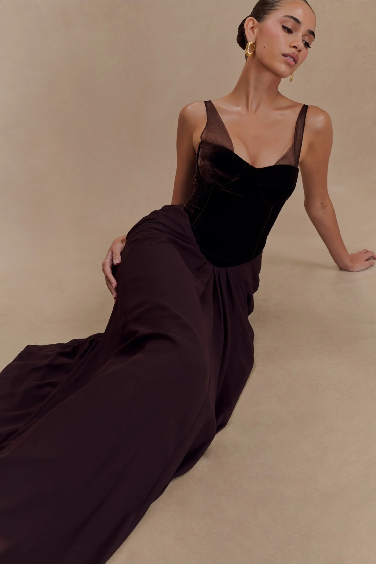 Spaghetti Strap Backless Mesh Paneled Party Dress - Image 3