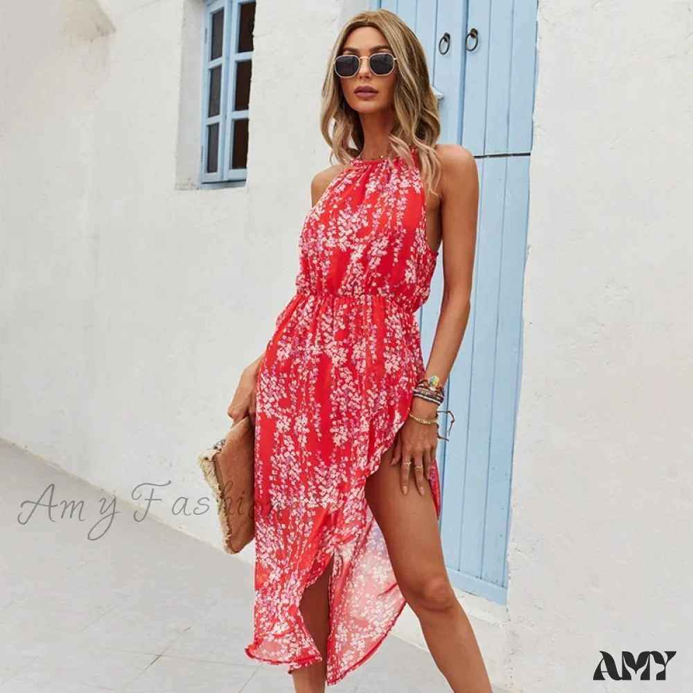 Amy Fashion - Spaghetti Strap Holiday Dress