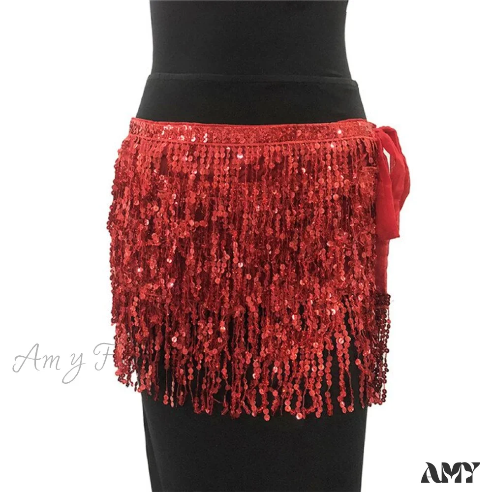 Amy Fashion - Sparkle Sequined Tassel Lace Up Shiny Skirt - Image 10