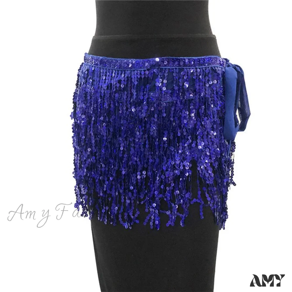 Amy Fashion - Sparkle Sequined Tassel Lace Up Shiny Skirt - Image 12