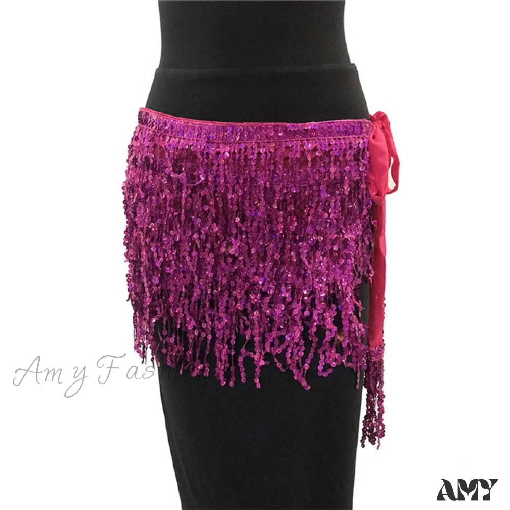 Amy Fashion - Sparkle Sequined Tassel Lace Up Shiny Skirt - Image 13