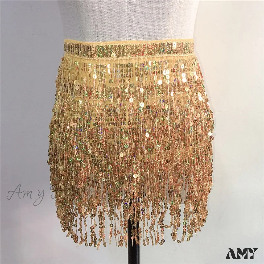 Amy Fashion - Sparkle Sequined Tassel Lace Up Shiny Skirt - Image 7