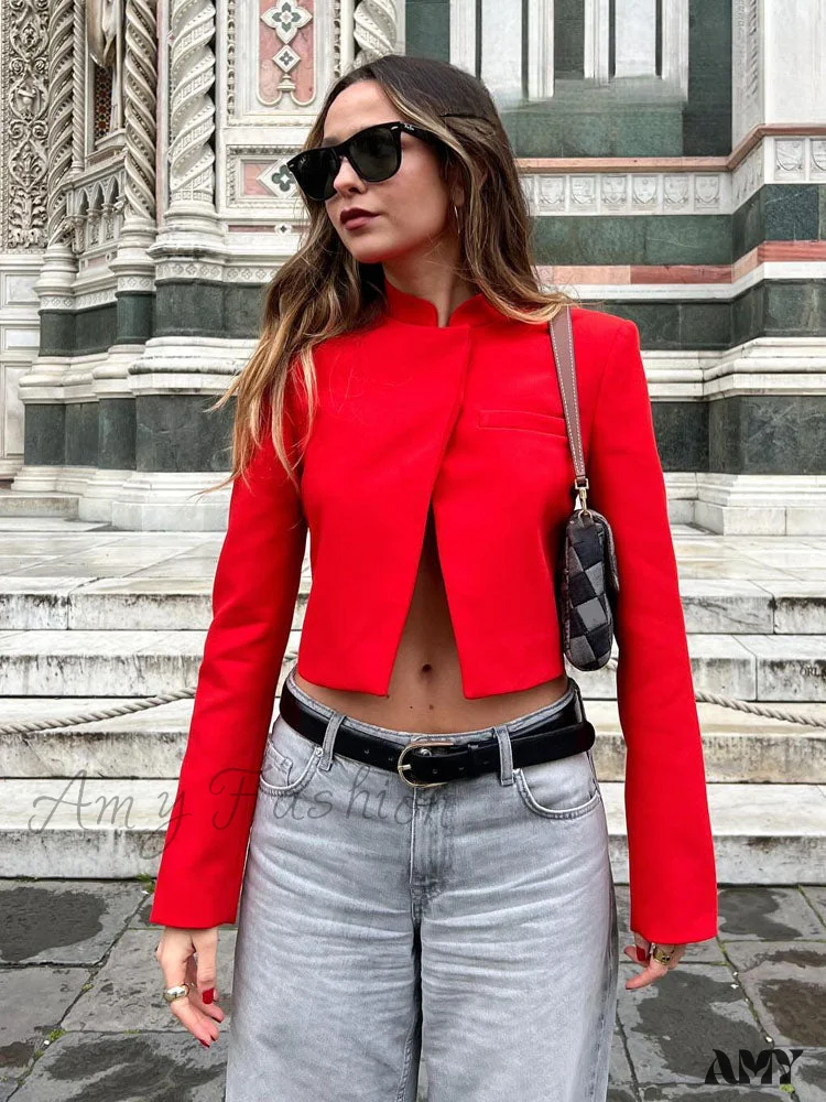Spring Fashion Single Breasted Slim Blazer Office Lady Cardigan Top Coat - Image 3