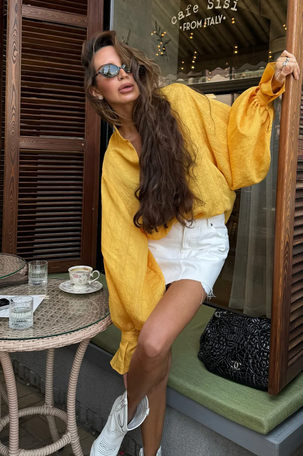 Stand-Collar Loose Long-Sleeve Shirt Blouse - Image 6