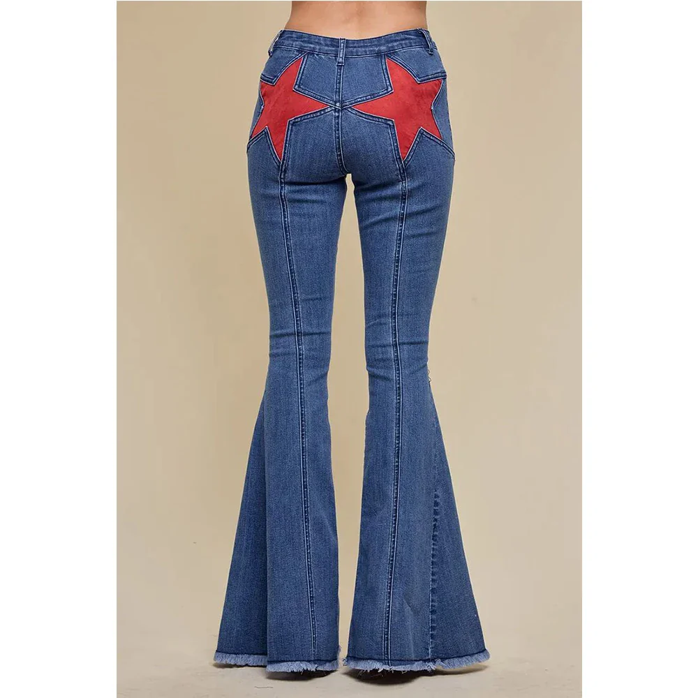 Star Print Bootcut Wide Leg Pant