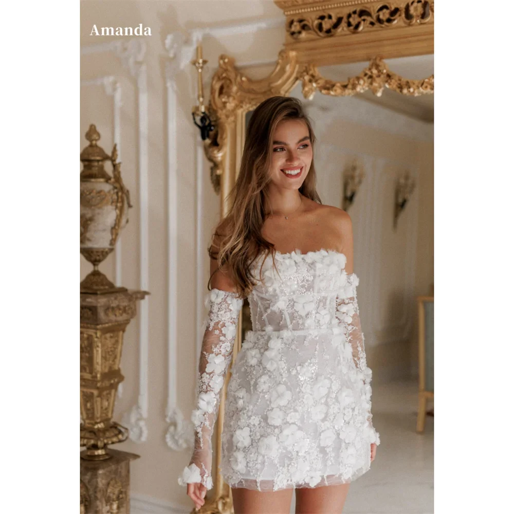 Strapless Beaded Appliques Vacation Dress - Image 4