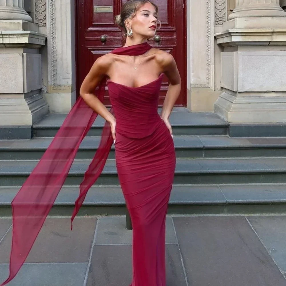 Strapless Bodycon Maxi Skirt Two Piece Set - Image 4