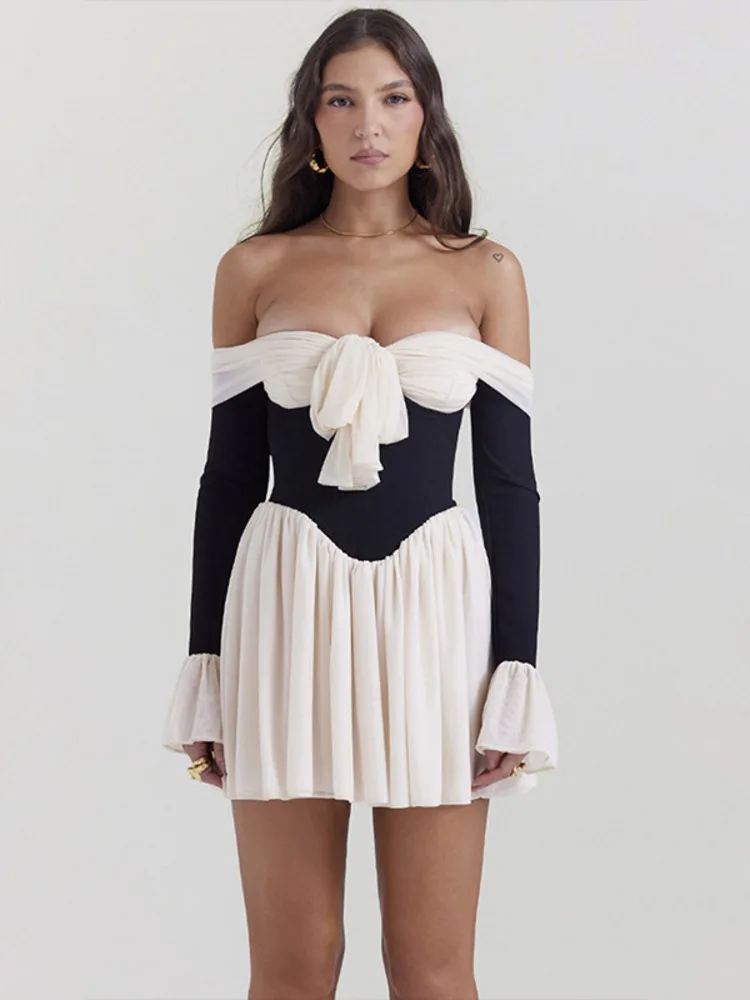 Strapless Flare Pleated Mini Bodycon Dress - Image 3