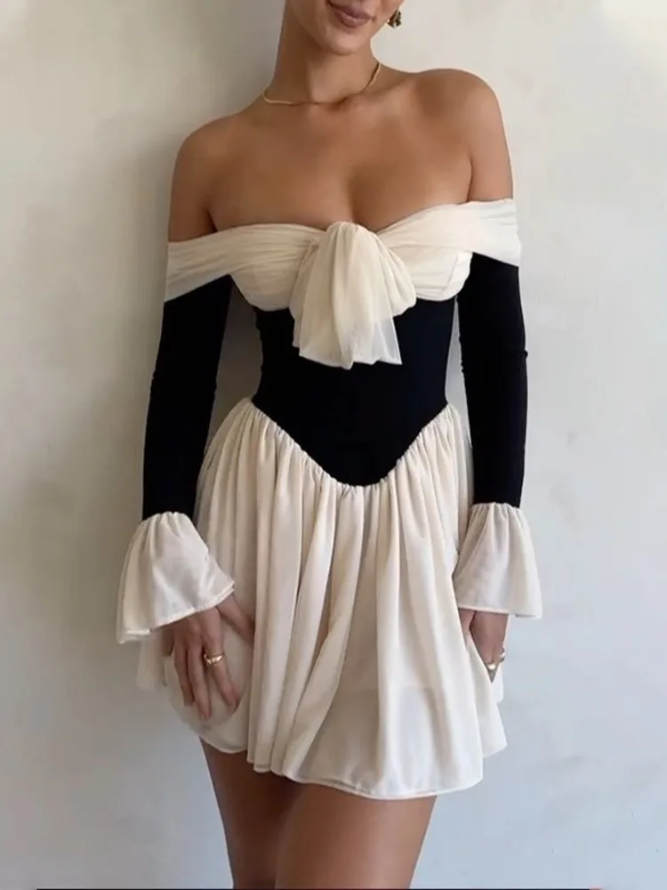 Strapless Flare Pleated Mini Bodycon Dress - Image 4