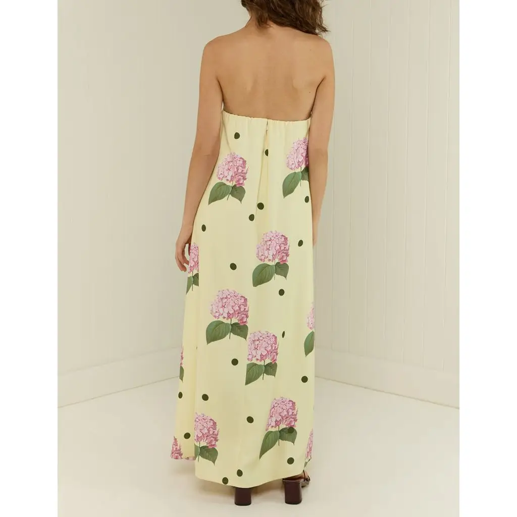 Strapless Floral A-Line Vacation Dress - Image 5