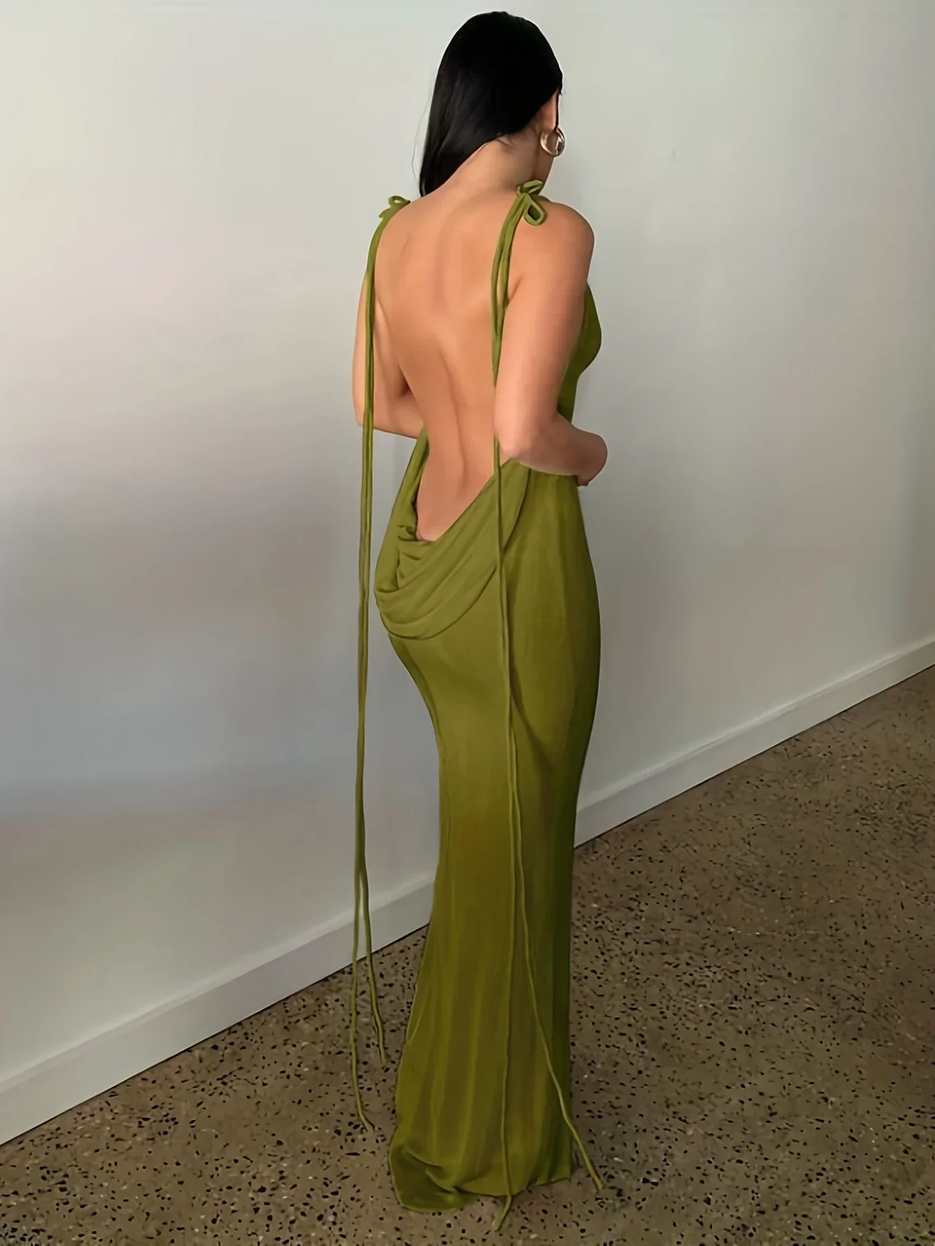 Strapless Hang Neck Sexy Maxi Dress - Image 6
