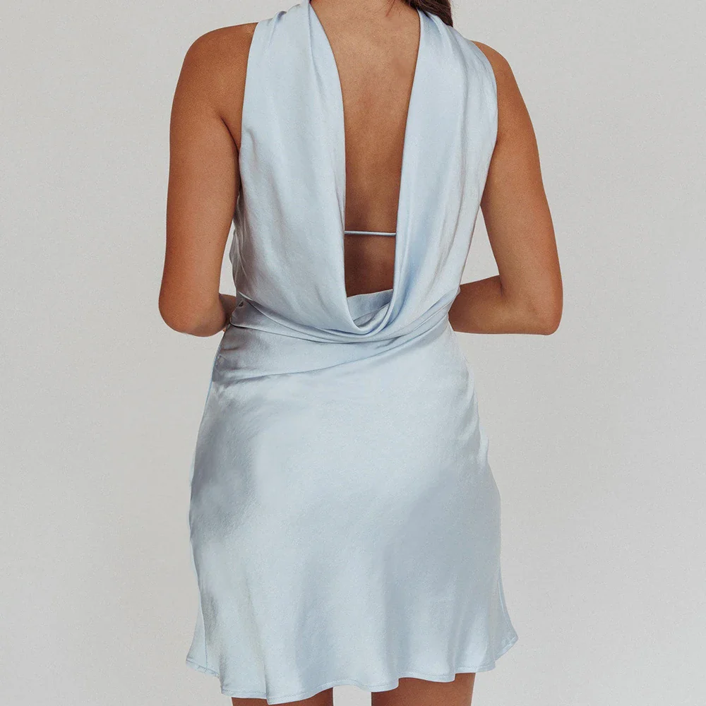 Strapless Scarf Backless Mini Bodycon Dress - Image 4