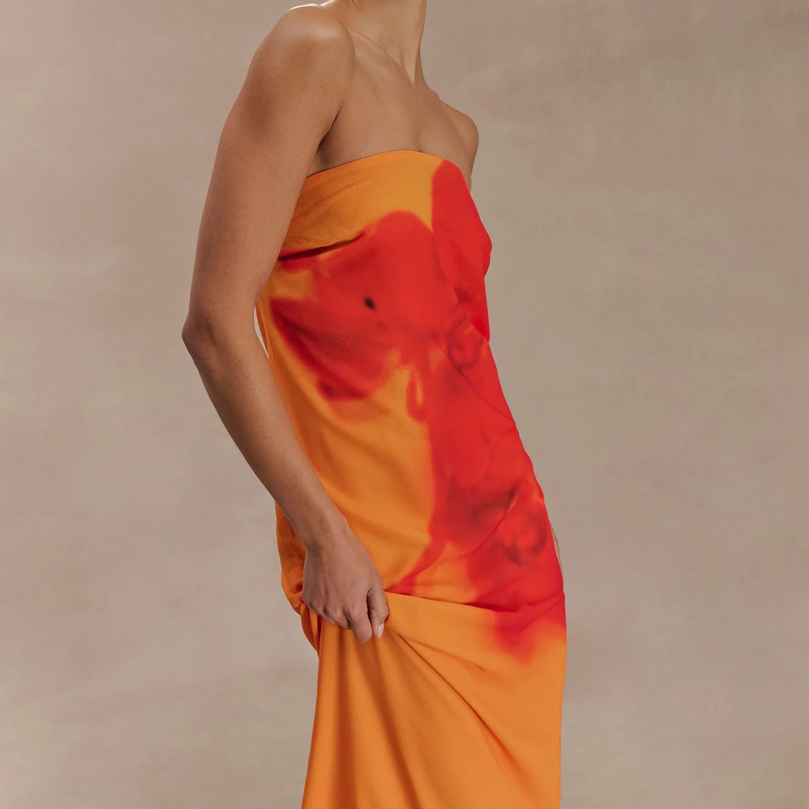 Strapless Tie-dye A-Line Vacation Dress - Image 2