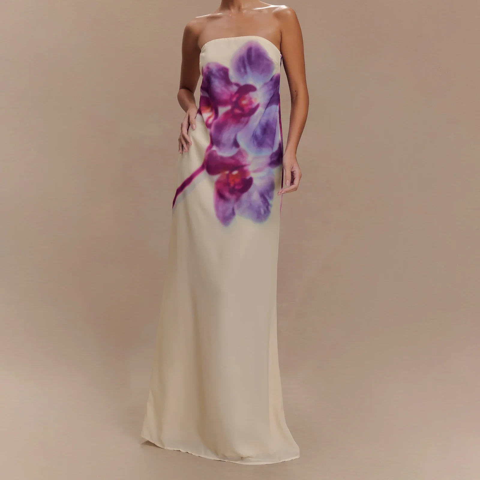 Strapless Tie-dye A-Line Vacation Dress - Image 5