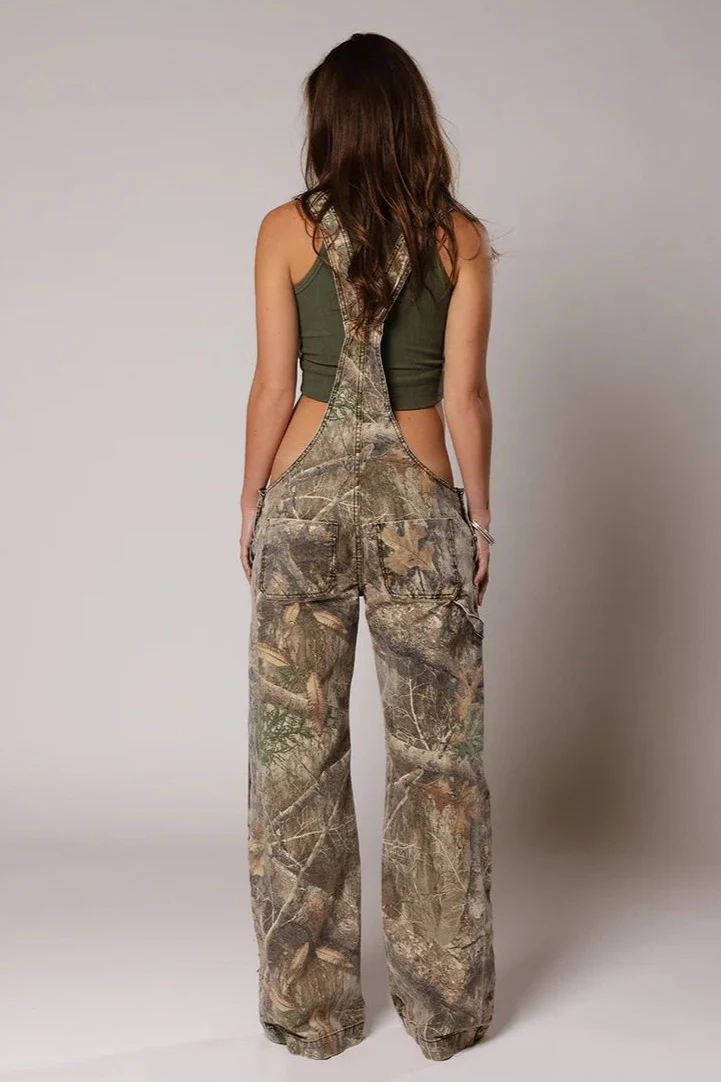 Street Style Low-Rise Suspender Wide-Leg Jeans - Image 8