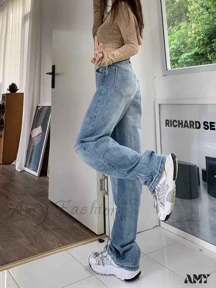 Amy Fashion - Street Trend Ruffian Handsome Letter Hip Hop Personality Fashion Ladies Trousers Jean - Image 6