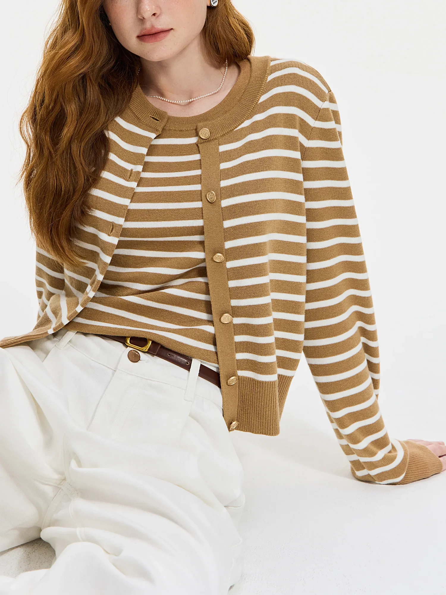 Striped Knit Vest Jacket Fall Cardigan - Image 2