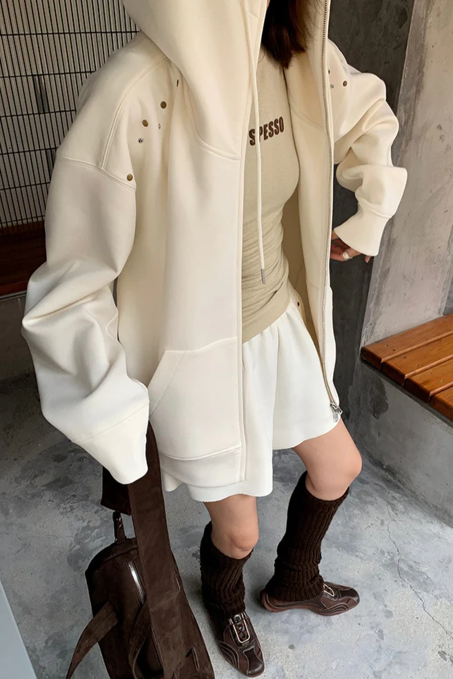 Studded Loose Casual Hoodie - Image 4