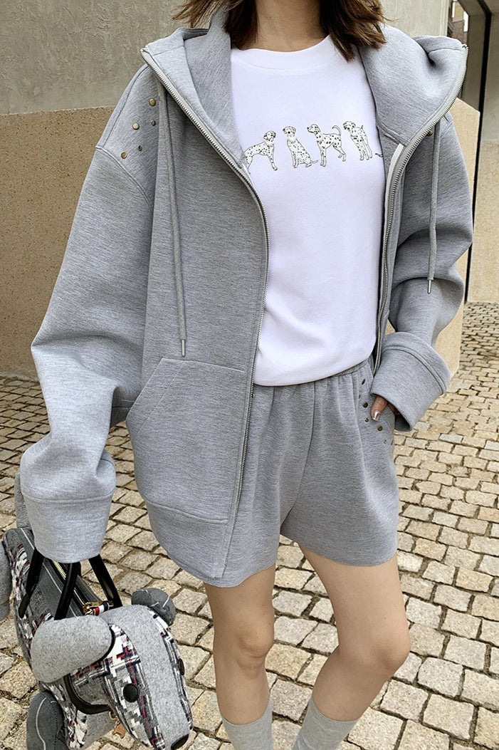 Studded Loose Casual Hoodie - Image 7