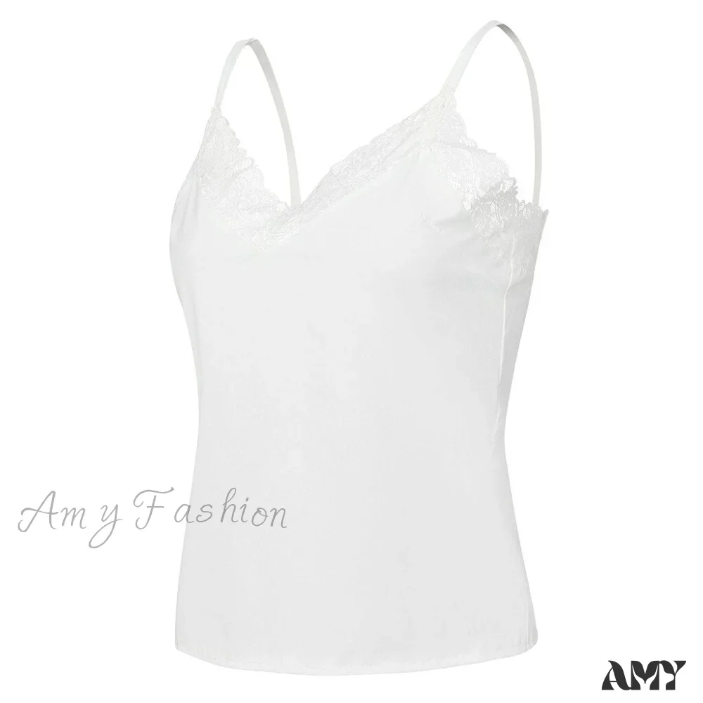 Amy Fashion - Spaghetti Strap Top Lace Cami - Image 6