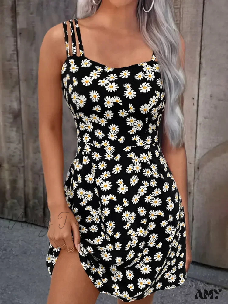 Amy Fashion - Summer Vintage Floral Daisy Print Sexy Boho Dress - Image 6