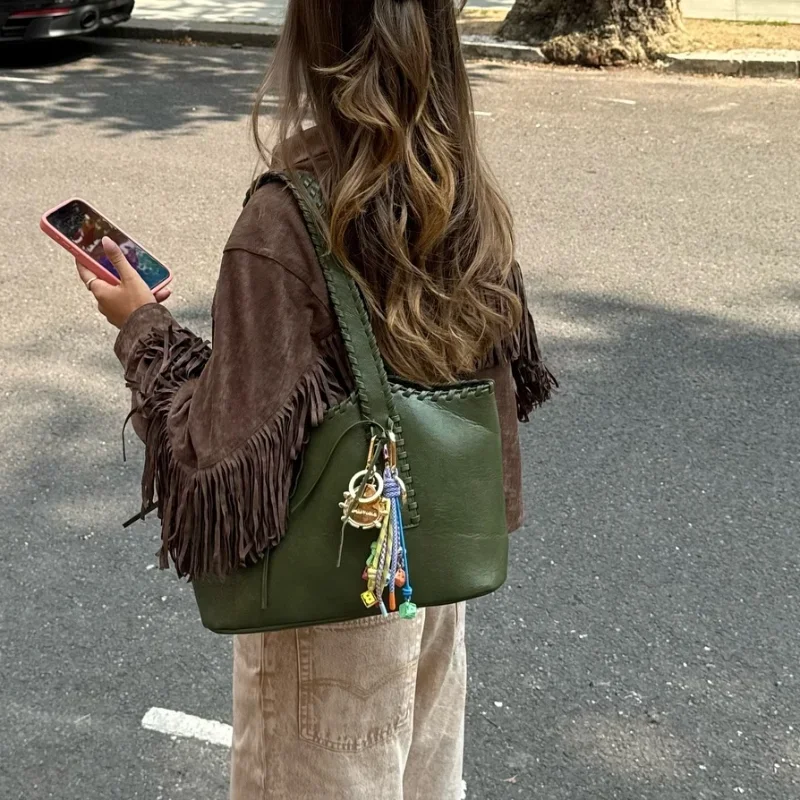 Tassel Faux Suede Vintage Coat - Image 2