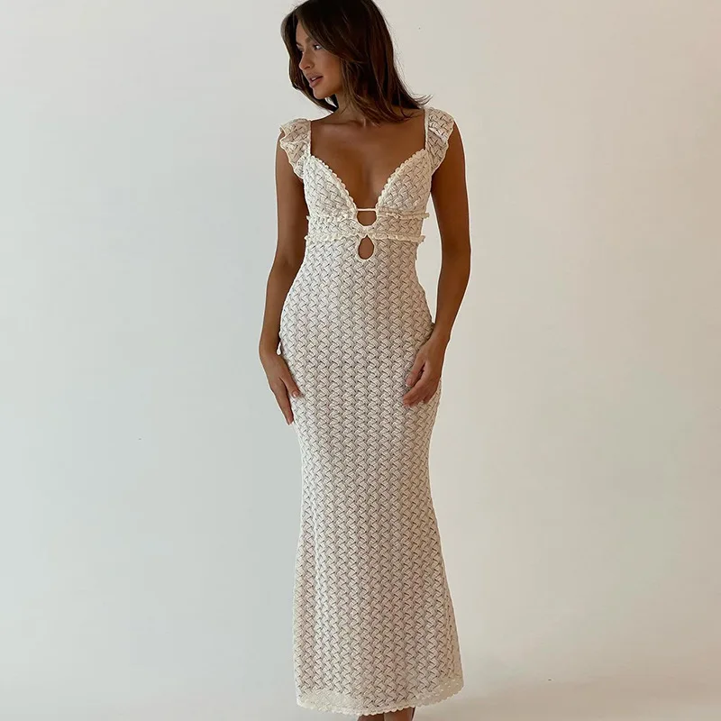 Tie Cut Out Backless Sleeveless Midi Dress - Image 4