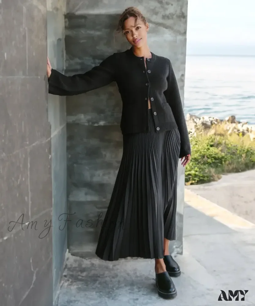 Ultra-Soft Button Open-front Long Sleeve Regular Stretchy Classic Cozy Chic Casual Cardigan - Image 6
