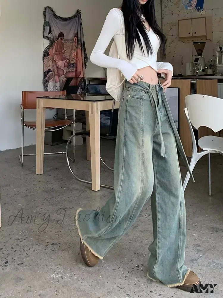 Amy Fashion - Vintage Harajuku Teenagers Y2k Aesthetic Clothing Autumn Baggy Jean - Image 2