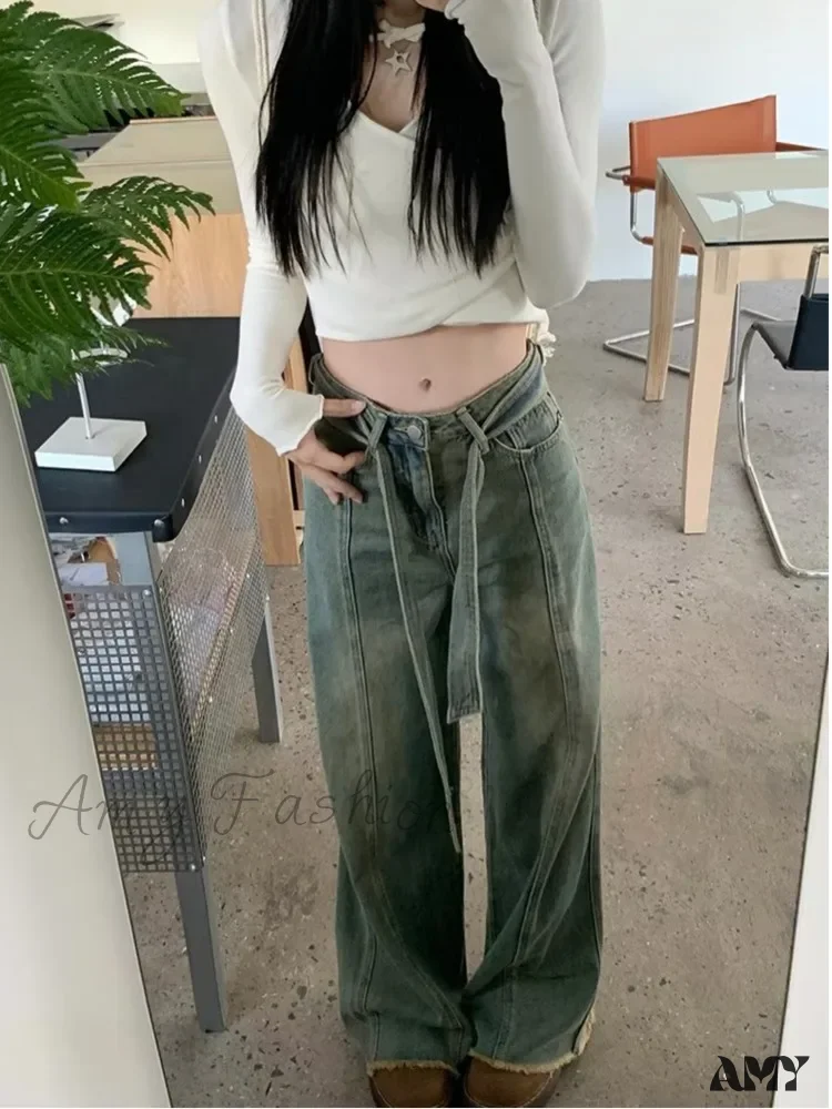 Amy Fashion - Vintage Harajuku Teenagers Y2k Aesthetic Clothing Autumn Baggy Jean - Image 3