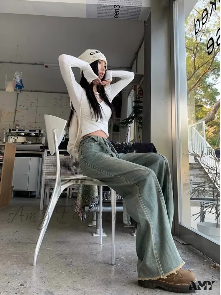 Amy Fashion - Vintage Harajuku Teenagers Y2k Aesthetic Clothing Autumn Baggy Jean - Image 4
