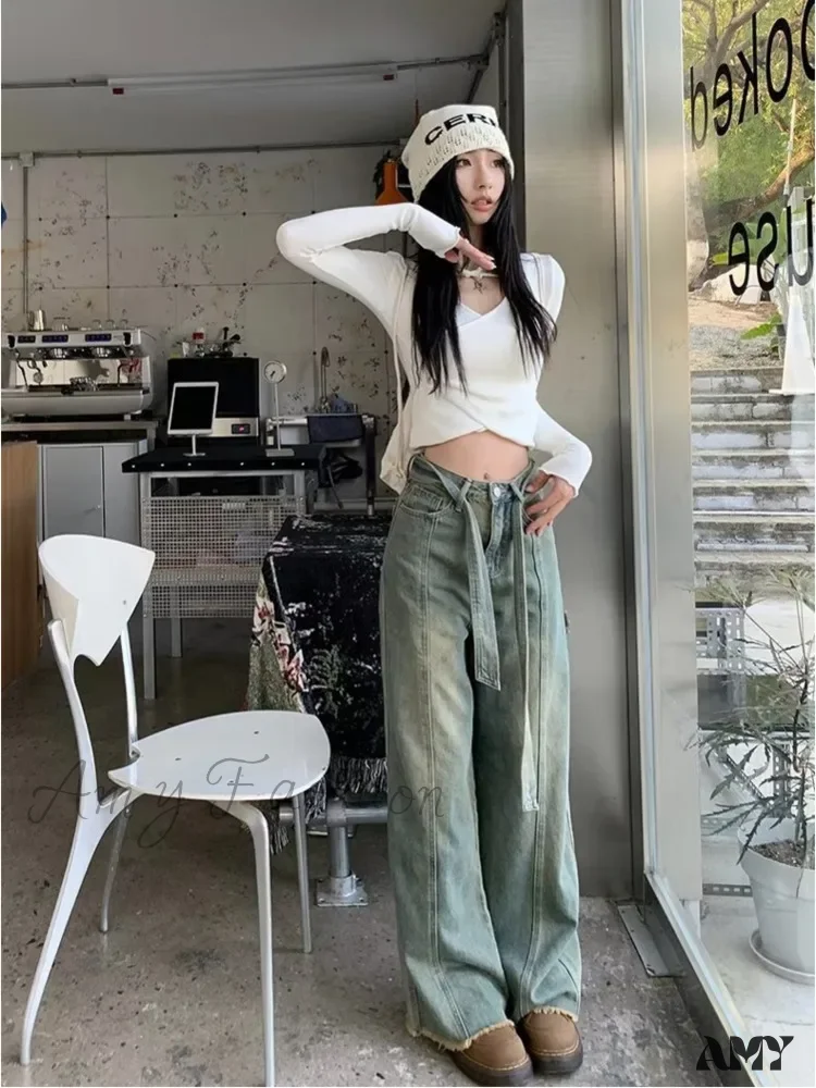 Amy Fashion - Vintage Harajuku Teenagers Y2k Aesthetic Clothing Autumn Baggy Jean - Image 5