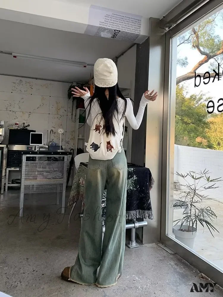 Amy Fashion - Vintage Harajuku Teenagers Y2k Aesthetic Clothing Autumn Baggy Jean - Image 6