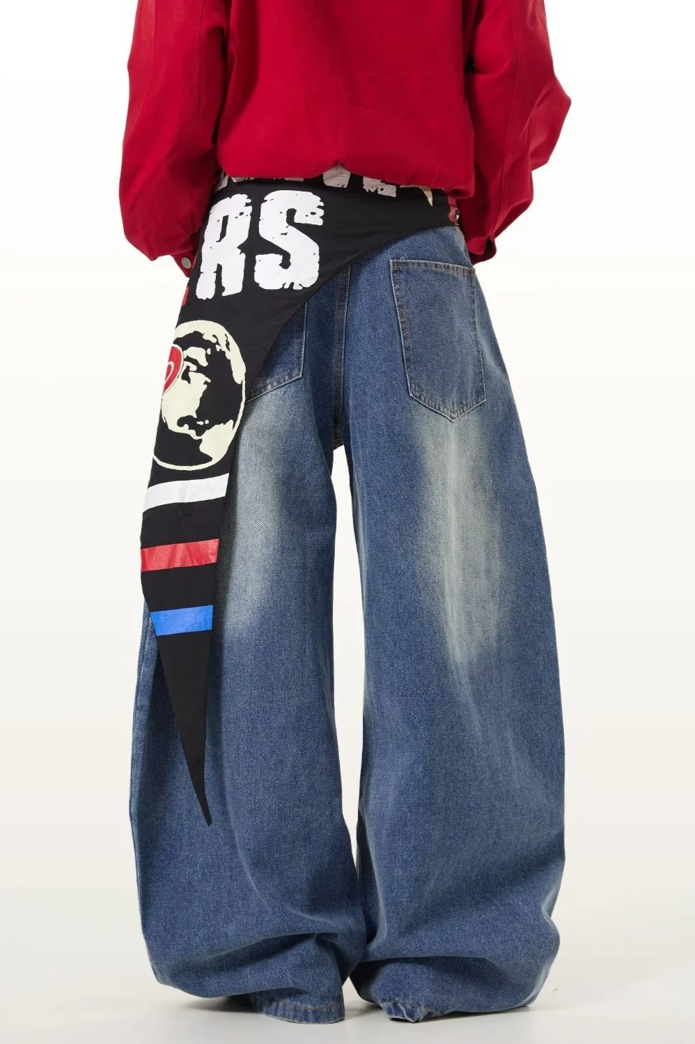 Vintage Lightweight Cargo High Waist Flare Jeans - Image 3