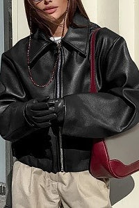 Vintage Wine Red Leather Biker Jacket - Image 11