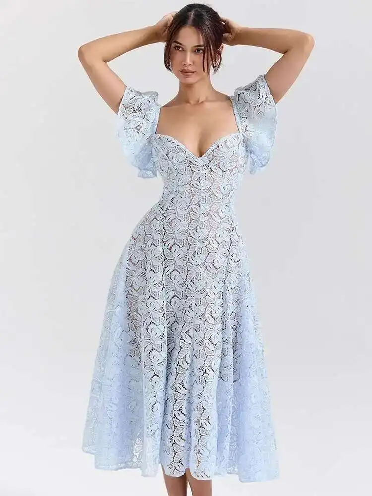 Waist Wrap Strapless A-Line Midi Dress