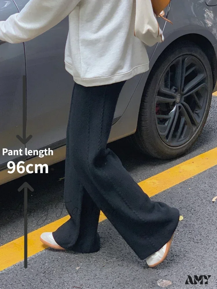 Warm Loose Knitted Wide Leg Soft Comfortable Pants - Image 7