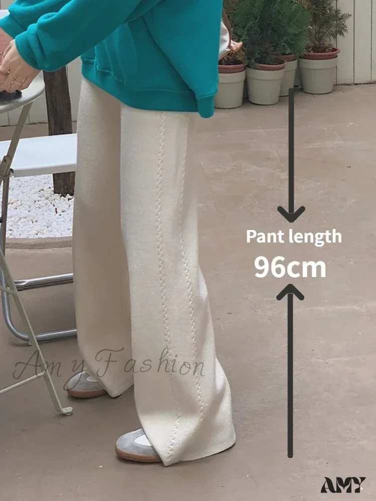 Warm Loose Knitted Wide Leg Soft Comfortable Pants - Image 8