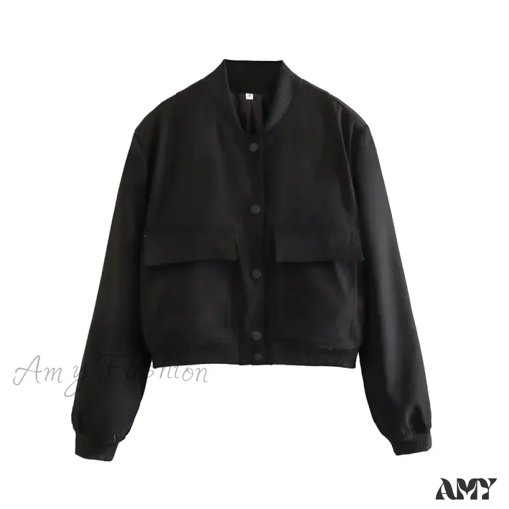 White Autumn Winter Button Cropped Long Sleeve Crop Fashion Jacket - Image 7