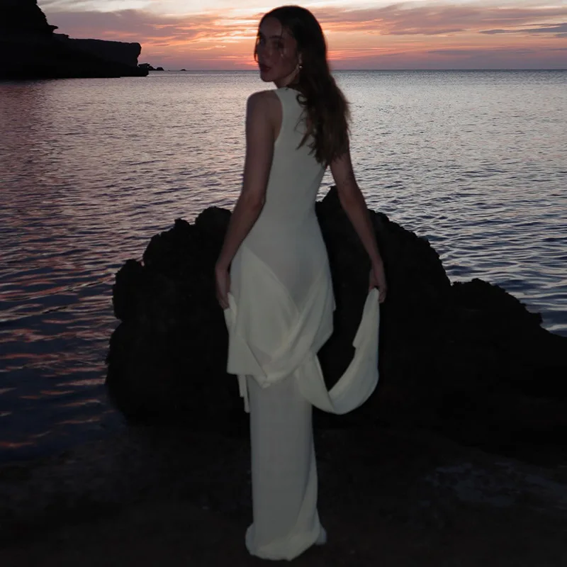 White See Through Tank Midi Dress - Image 4