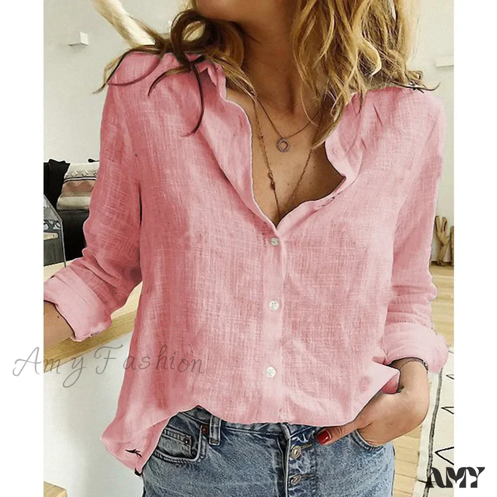 White Yellow Lapel Cardigan Oversized Shirt Blouse - Image 8