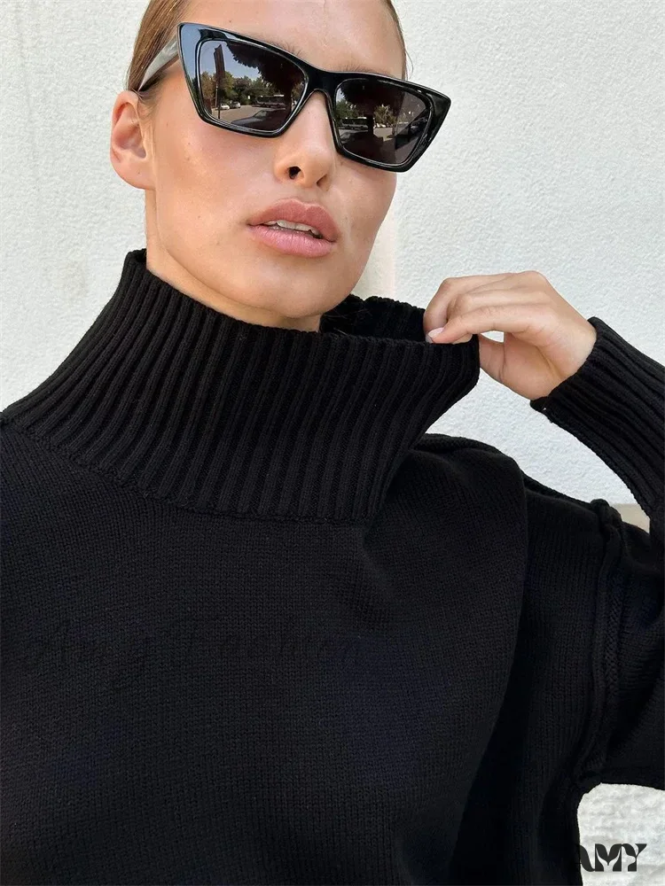 Winter Knit Pullover Female Clothes Loose Casual Ribbed Stylish Cozy Trendy Chic Comfortable Sweater - Image 7