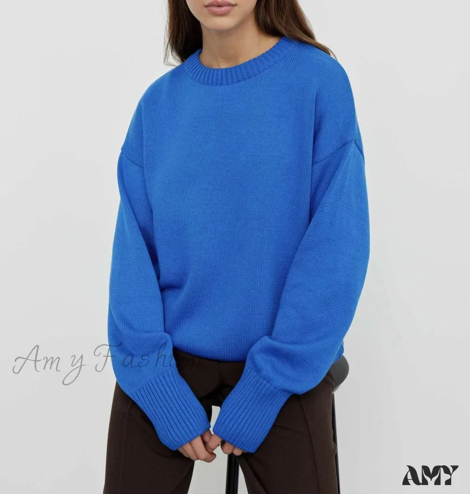 Winter Warm Thick Knit Solid Black Soft Pullover Loose Korean Autumn Women Coat O Neck Sweater - Image 13