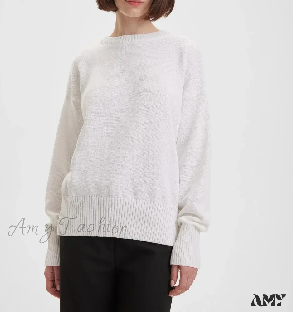 Winter Warm Thick Knit Solid Black Soft Pullover Loose Korean Autumn Women Coat O Neck Sweater - Image 17