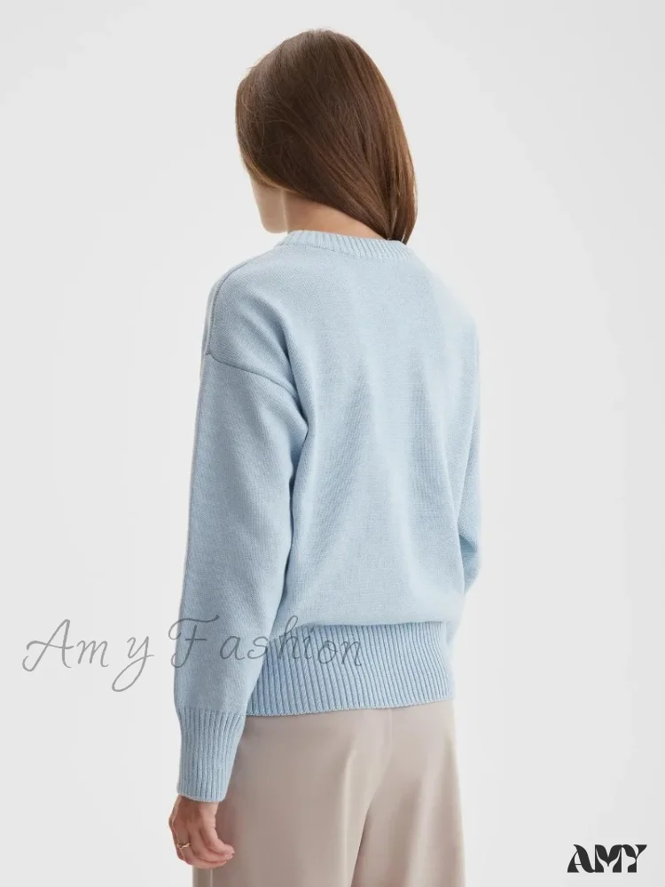 Winter Warm Thick Knit Solid Black Soft Pullover Loose Korean Autumn Women Coat O Neck Sweater - Image 4