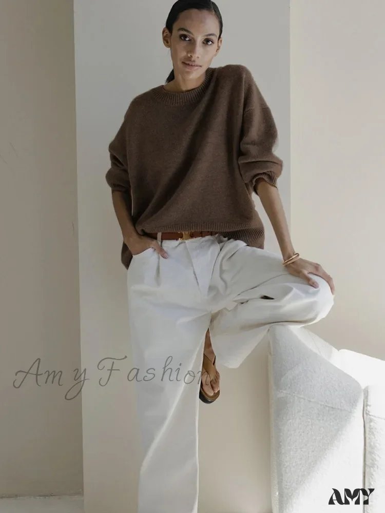 Winter Warm Thick Knit Solid Black Soft Pullover Loose Korean Autumn Women Coat O Neck Sweater - Image 8
