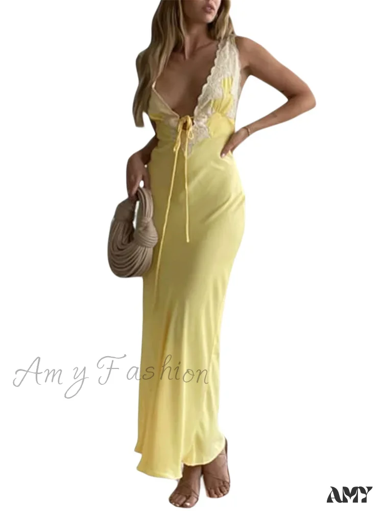 Amy Fashion - Women Backless Sexy Floral Print Sleeveless Lace V-neck Cocktail Slim Spaghetti Strap Vestidos Party - Image 6