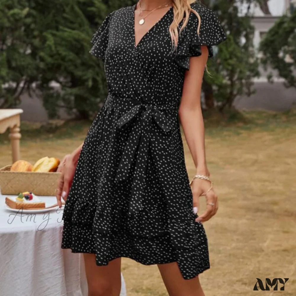 Amy Fashion - Boho Floral Ruffle Short Mini Dress - Image 15