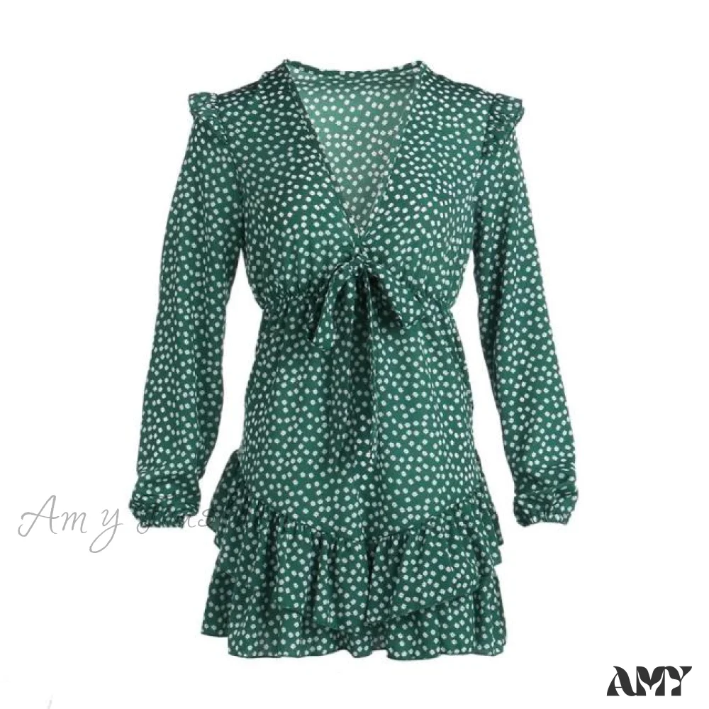 Amy Fashion - Boho Floral Ruffle Short Mini Dress - Image 17