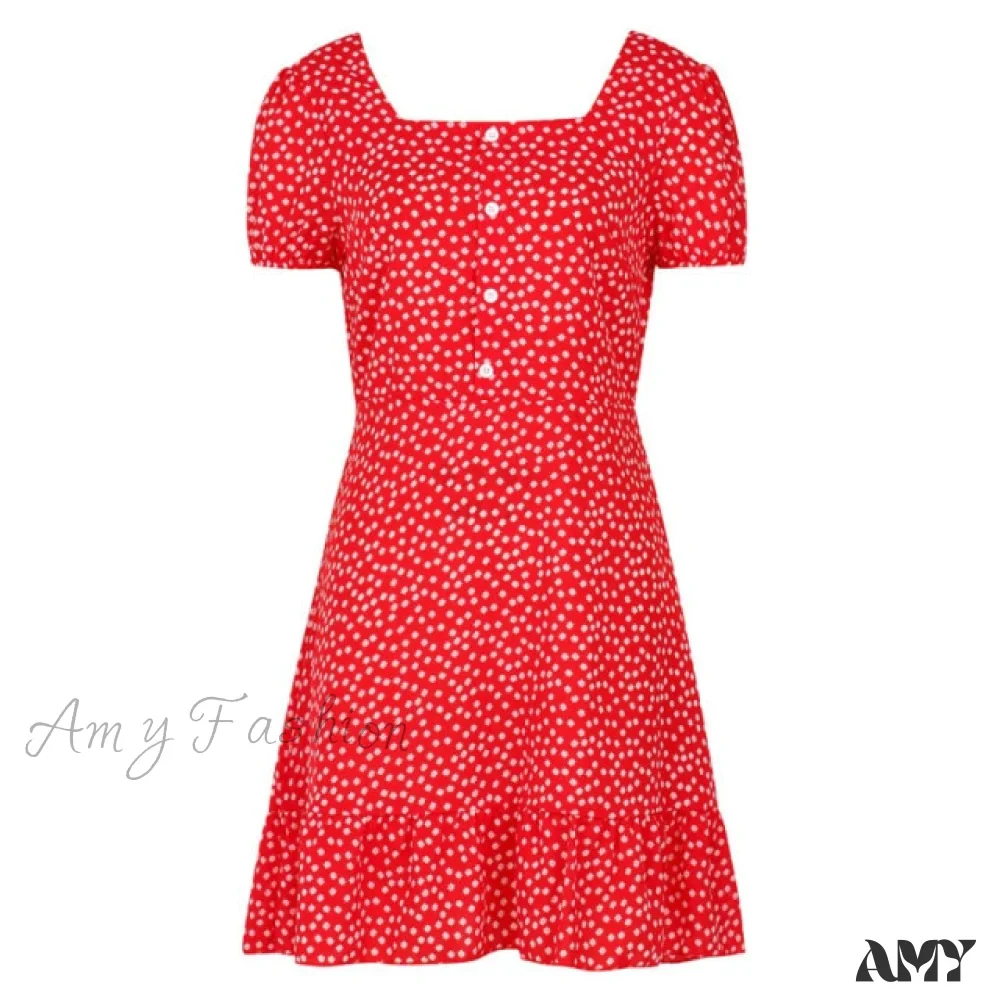 Amy Fashion - Boho Floral Ruffle Short Mini Dress - Image 20